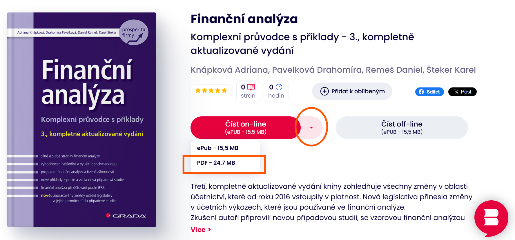 Bookport číslování stran